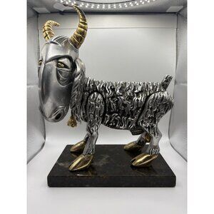 Vintage Stanislaw Szal Goat Sculpture Bronze Silver Limited Edition 310/350 Sign